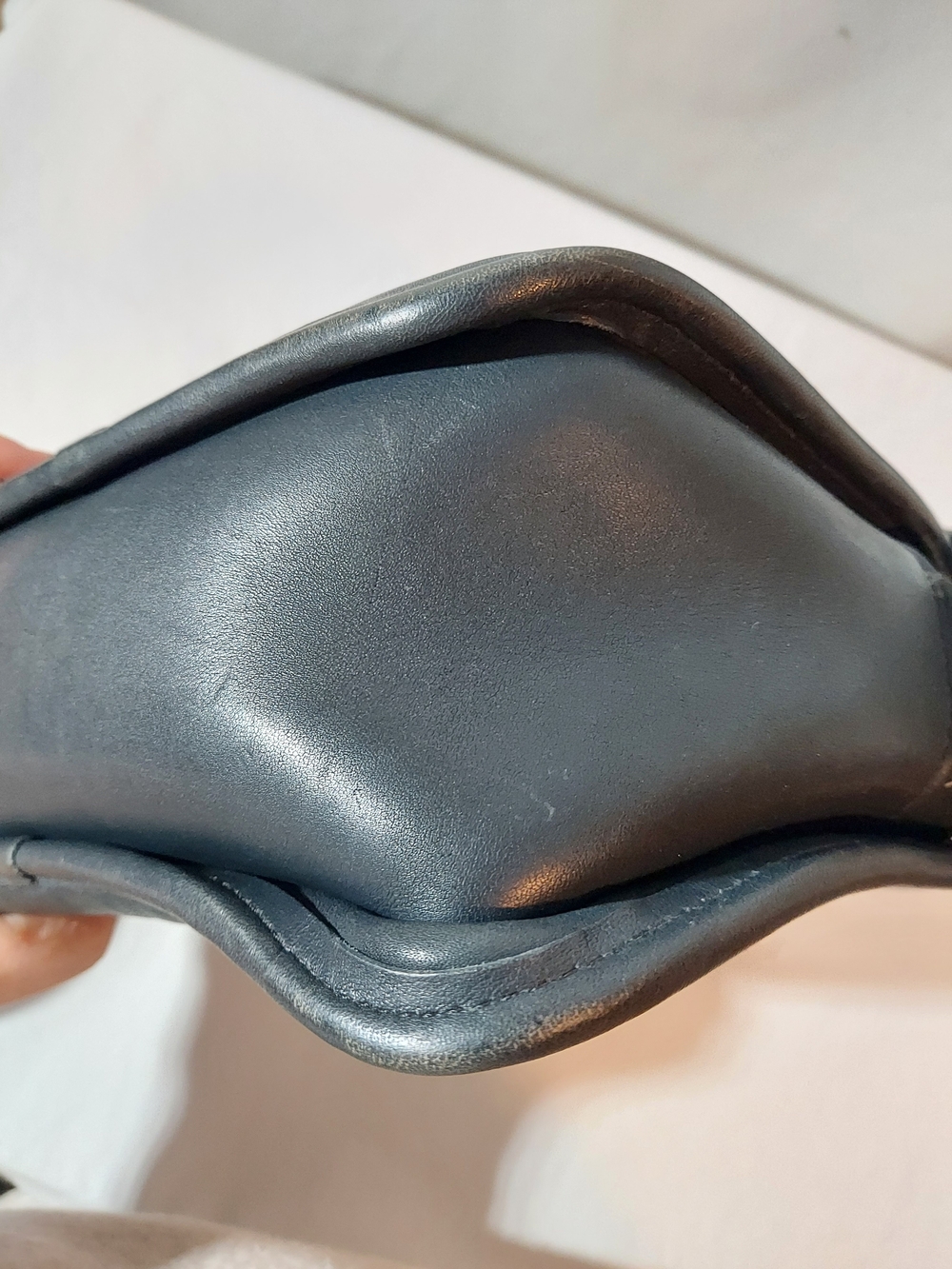 RARE VTG 70s Coach Navy Leather Crossbody Pre-Serial Camera Bag - Picture 6 of 11